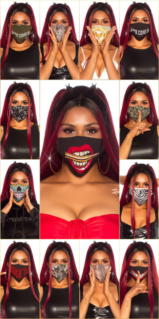 Trendy wasbaar gezicht mond masker met print rood